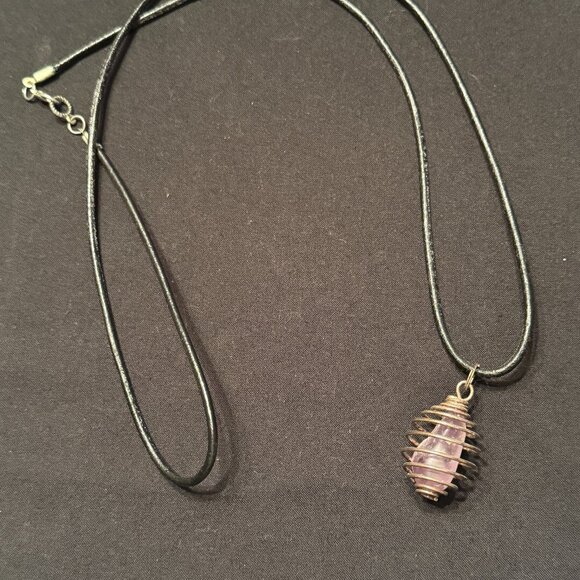 Vintage Fashion Necklace Pink Stone Cage - Picture 2 of 2